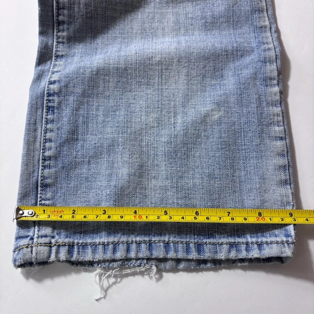 Flypaper Jeans Mens Light Wash Straight Leg Embroidered Skater Blue Size 32x34